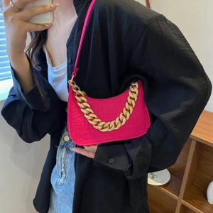 Luxury Brand Handbags Metal Chain Shoulder