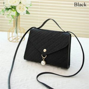 PU Leather Shoulder Bag Portable Solid Color Handbags